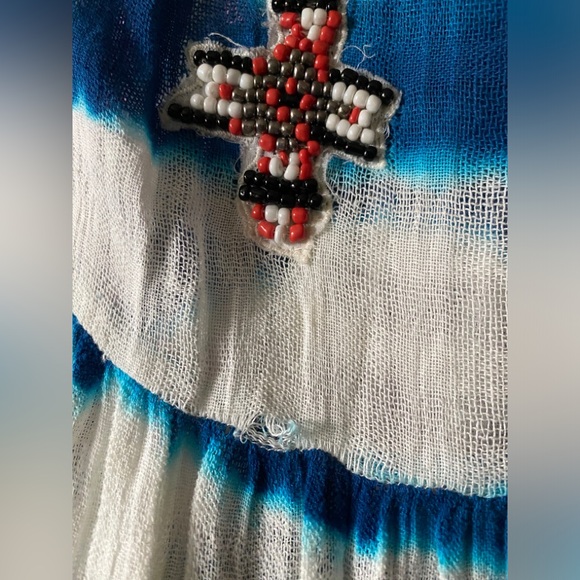 Summer FREE PEOPLE Tie Die Gauze Maxi Dress Beach Pool Cover Up Vacation Dream💖 - Picture 5 of 8